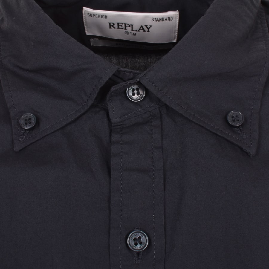 Replay Long Sleeved Shirt Navy | Mainline Menswear United States